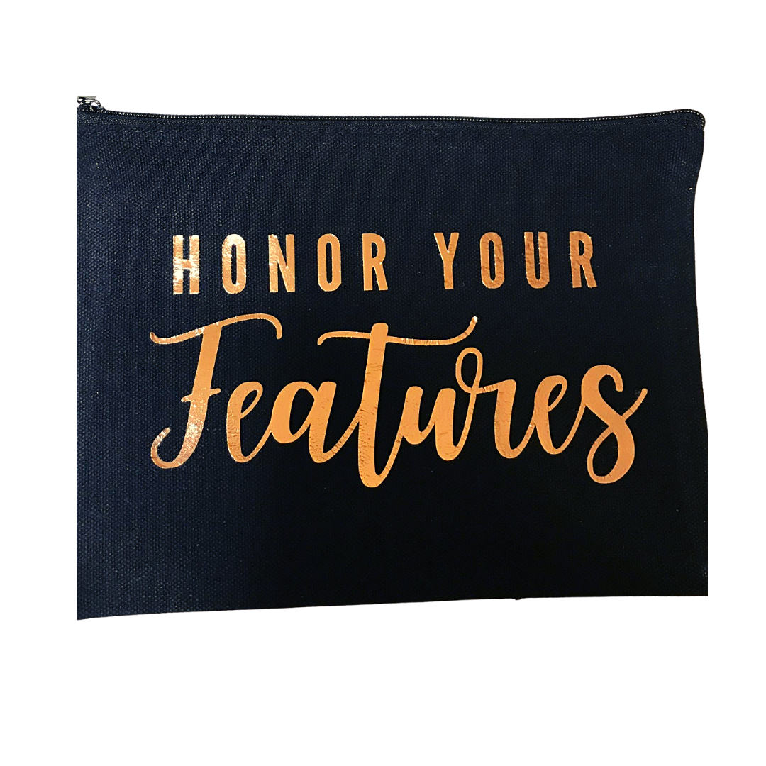 Honor Your Features Small Canvas Pouch